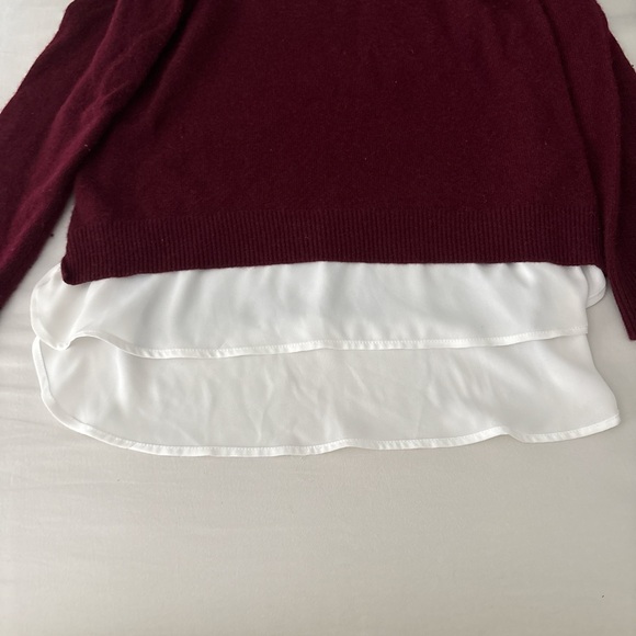 Charter Club Burgundy Sweater with Embellished Collar - Picture 3 of 3